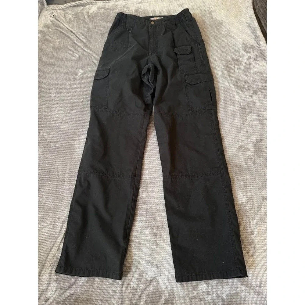 5.11 Tactical Mens Black Cargo Pants Ripstop Work Trousers 30x33